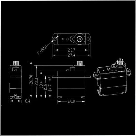 KMCLS0411H цифровой микро-сервопривод с пластиковыми шестернями