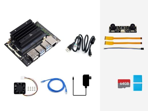 Полный комплект разработчика Jetson Nano Dev Kit E (бинокулярная камера в алюминиевом корпусе)