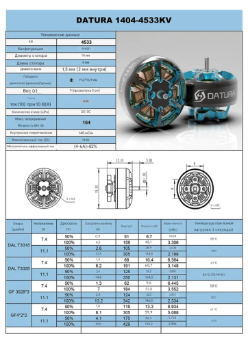 Мотор Foxeer Datura 1404-3850KV