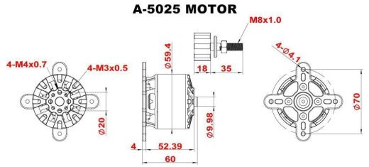 Двигатели Scorpion A-5025 PNP Combo (12s / 30cc-35cc / 4000 Вт)