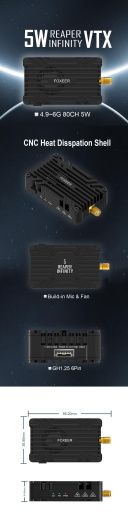 Видеопередатчик Foxeer Reaper Infinity V2 5W (4.9-6 ГГц, 80CH)