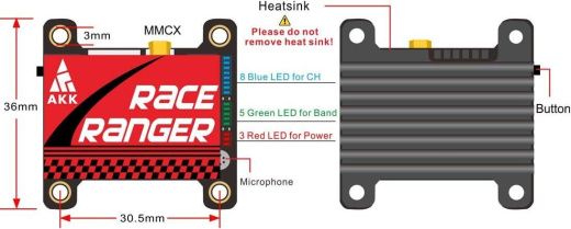 Видеопередатчик DarwinFPV AKK 5.8G 1.6W VTX
