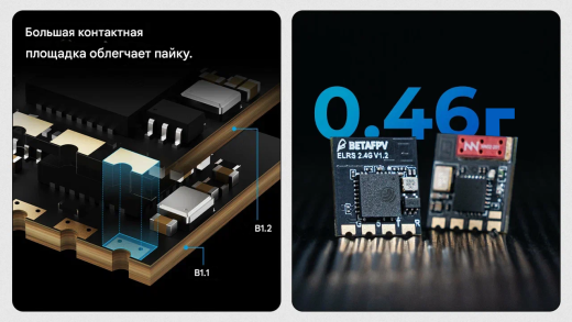 Приемник BETAFPV ELRS 2.4G Lite (плоская антенна V1.2)