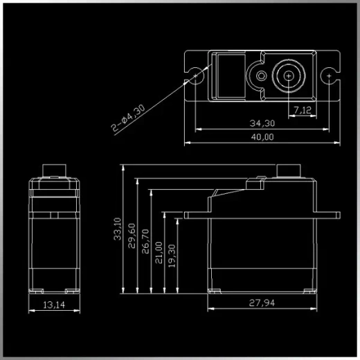 KMGDD2043 мини цифровой сервопривод