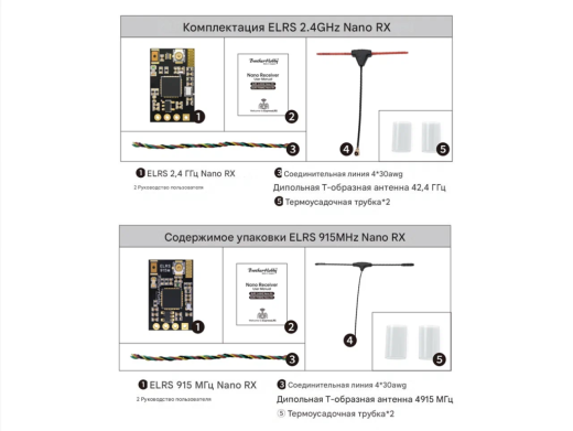 Приёмник ELRS-2.4GHz/915MHz-NANO RX
